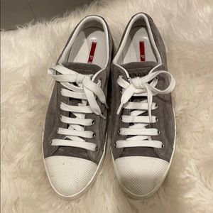 Gray Prada tennis shoes